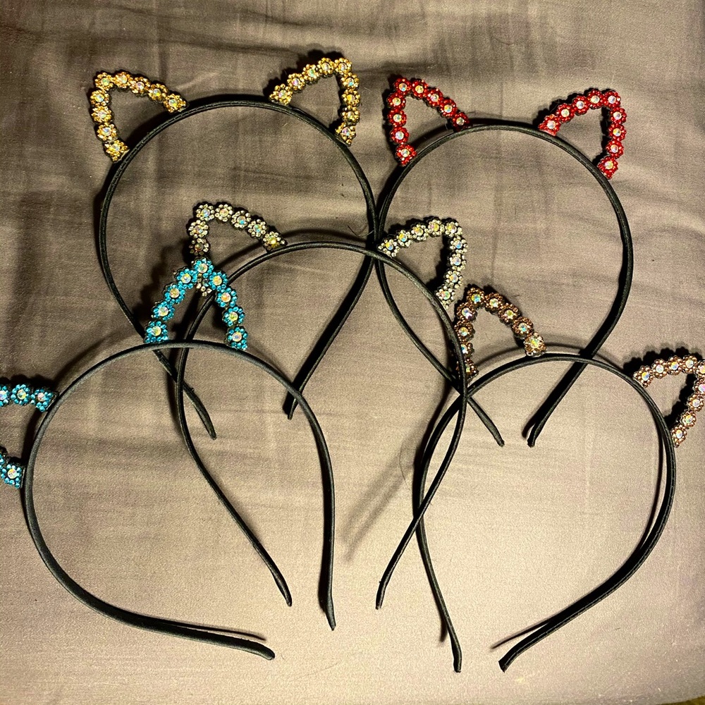 Cat ear headbands , multicolor, pack of 5